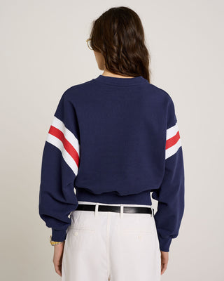 Wellness Ivy Rugby Crewneck - Navy/Red/White