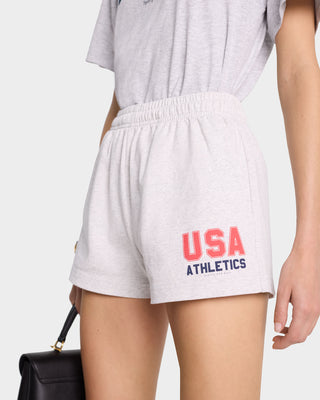 USA Athletics Disco Short - Heather Gray/Navy/Sports Red