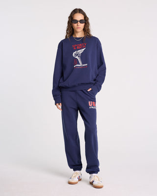 Torch Crewneck - Navy/Sports Red/White