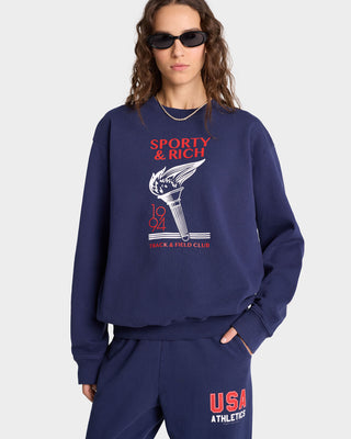 Torch Crewneck - Navy/Sports Red/White