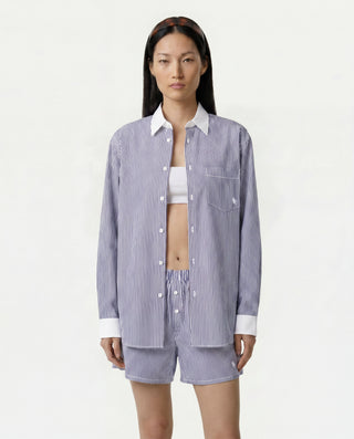 SRC Oversized Shirt - Navy Stripe