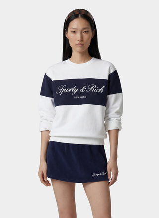 Signature Logo Block Crewneck - White