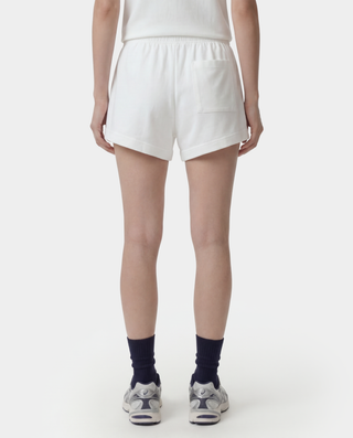 NY Crest Embroidered Disco Short - White