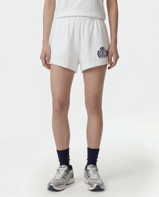 NY Crest Embroidered Disco Short - White