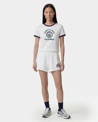 NY Crest Embroidered Disco Short - White