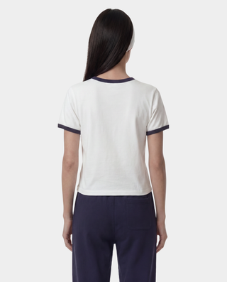 California Emblem Soft Ringer Tee - White/Dark Navy