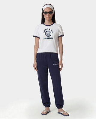 California Emblem Soft Ringer Tee - White/Dark Navy