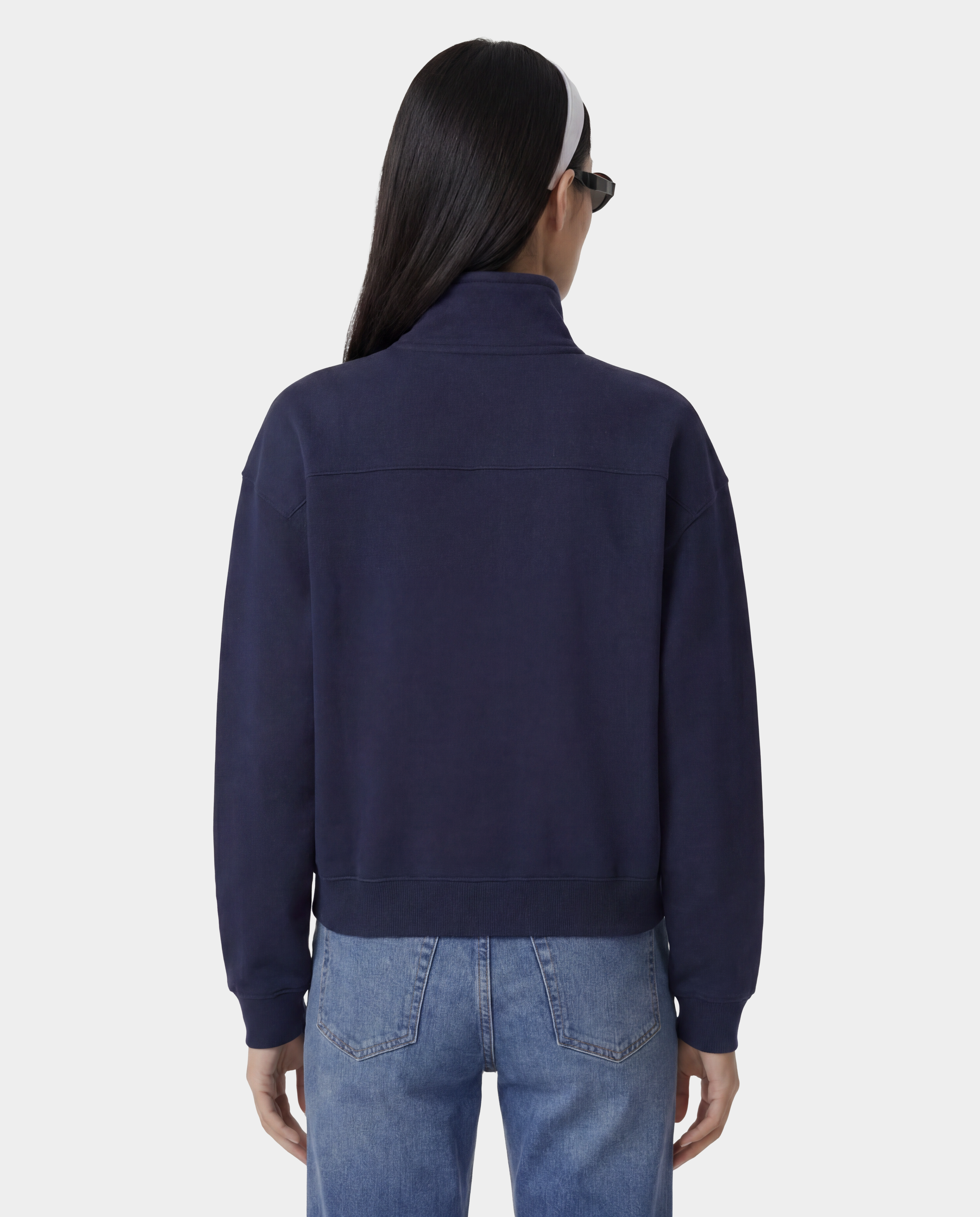 NY Crest Embroidered Quarter Zip - Dark Navy – Sporty & Rich