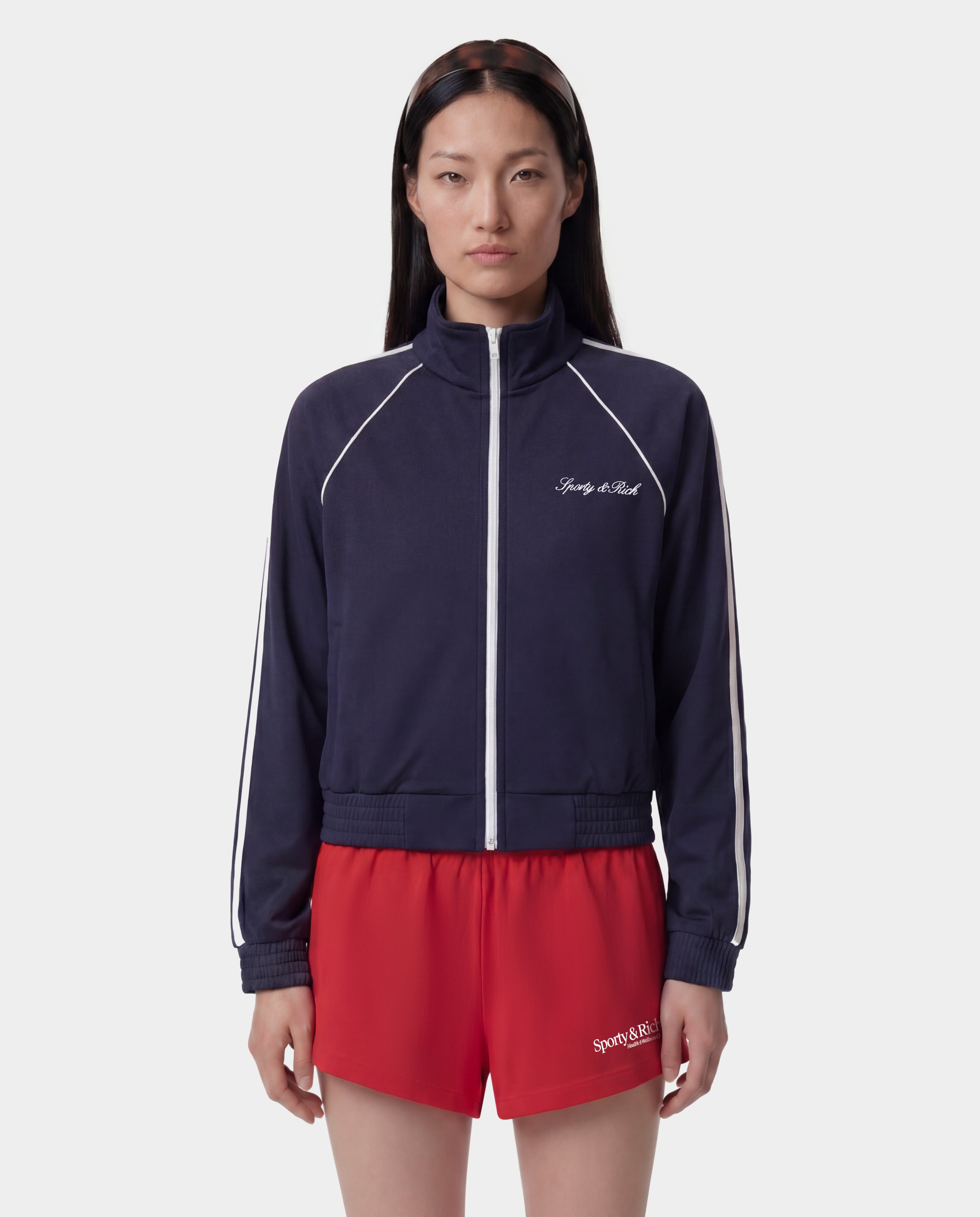 Signature Logo Retro Track Jacket - Dark Navy – Sporty & Rich