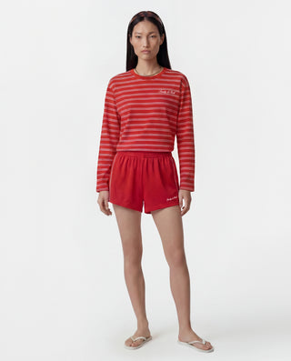 Signature Logo Retro Track Short - Ruby