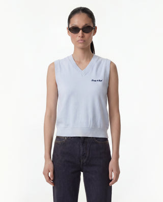 Signature Logo Terry Vest - Ciel