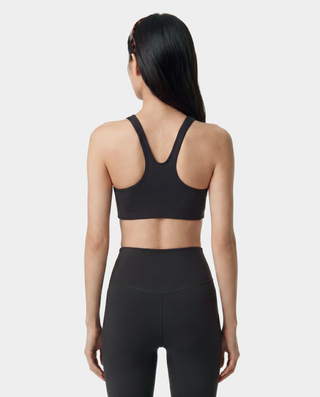 Serif Logo Sports Bra - Carbon