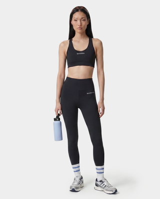 Serif Logo Sports Bra - Carbon