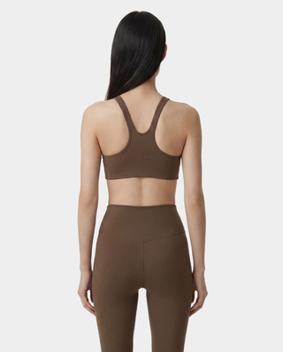 Serif Logo Sports Bra - Sand