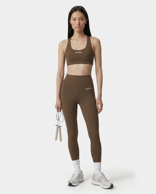 Serif Logo Sports Bra - Sand
