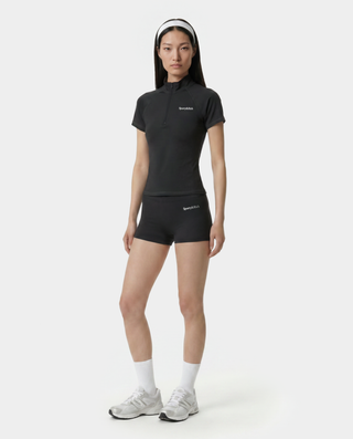 Serif Logo SS Sports Quarter Zip - Carbon