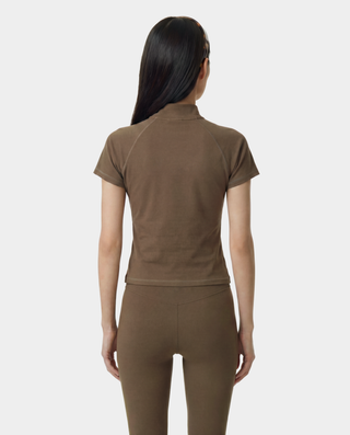 Serif Logo SS Sports Quarter Zip - Sand