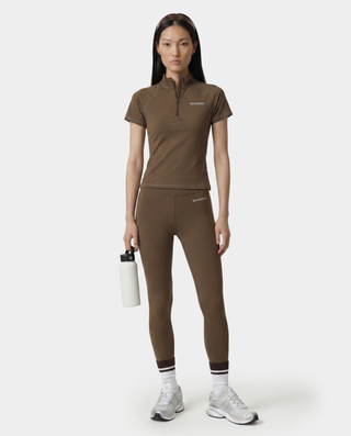 Serif Logo SS Sports Quarter Zip - Sand