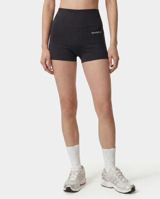 Serif Logo Mini Biker Short - Carbon