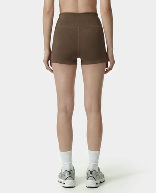 Serif Logo Mini Biker Short - Sand
