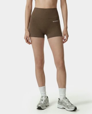 Serif Logo Mini Biker Short - Sand