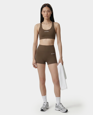 Serif Logo Mini Biker Short - Sand