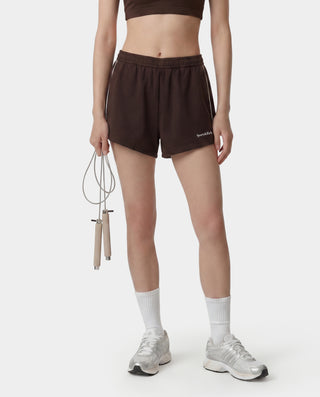 Serif Logo Retro Track Short - Cioco/White