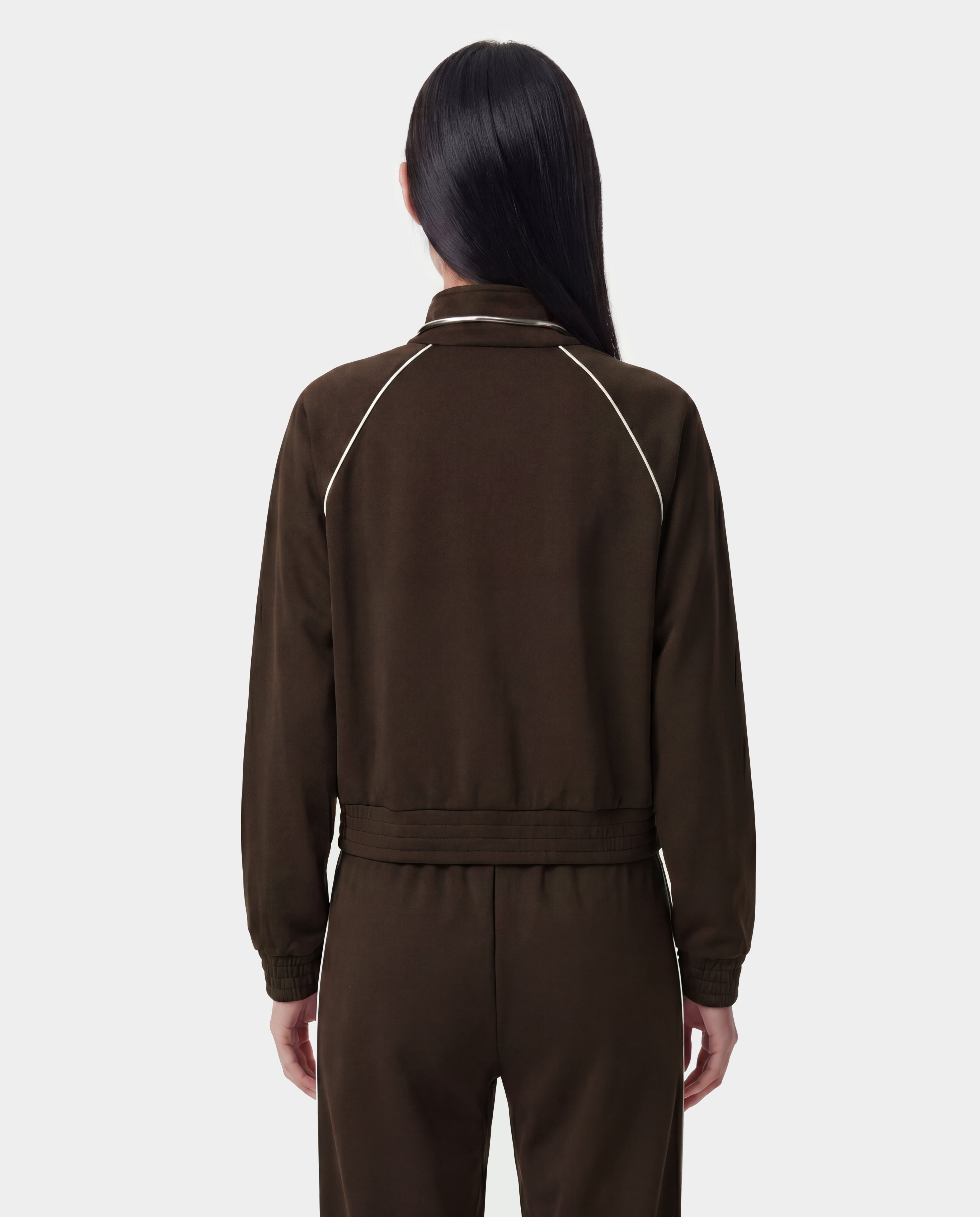 Serif Logo Retro Track Jacket - Cioco/White – Sporty & Rich