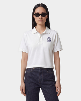 NY Crest Pique Polo - White