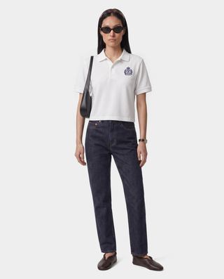 NY Crest Pique Polo - White
