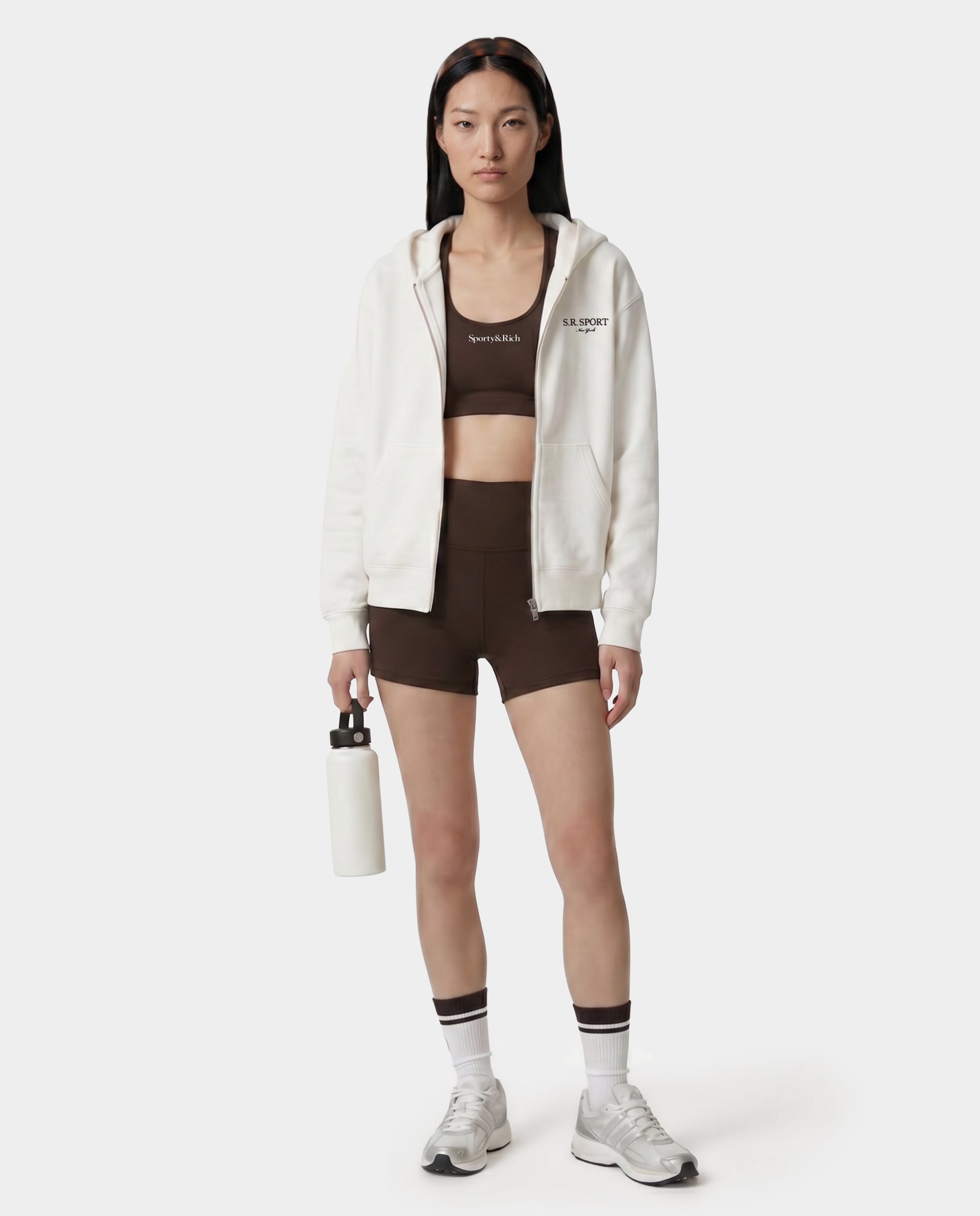 SR Sport Embroidered Zip Hoodie - Ecru – Sporty & Rich