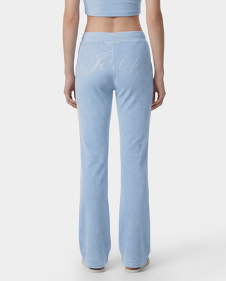 Juicy Script Velour Sweatpant - Sky Blue