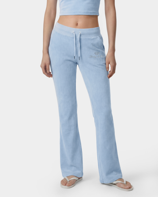 Juicy Script Velour Sweatpant - Sky Blue