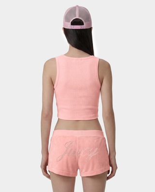 Juicy Crown Ribbed Tank - Rose