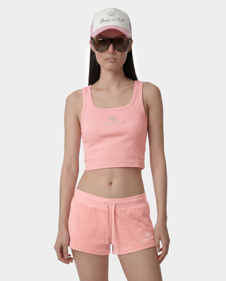 Juicy Crown Ribbed Tank - Rose