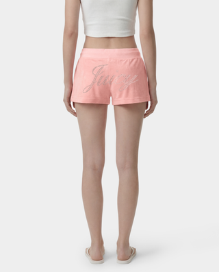 Juicy Script Velour Short - Rose