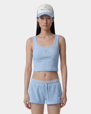Juicy Crown Ribbed Tank - Sky Blue