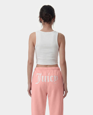 Juicy Crown Ribbed Tank - White