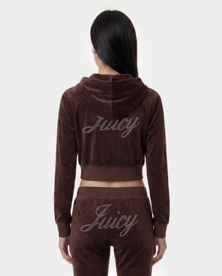 Juicy Script Velour Sweatpant - Chocolate