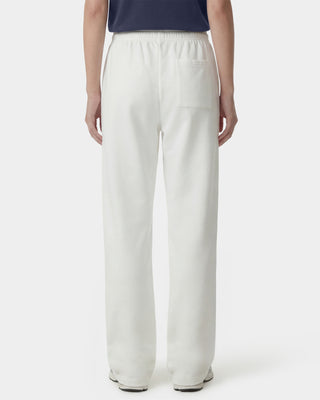 Signature Logo Embroidered Wide Sweatpant - White/Light Navy