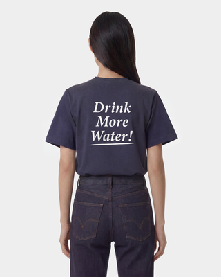 Drink More Water T-Shirt - Light Navy/White