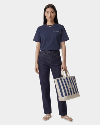 Drink More Water T-Shirt - Light Navy/White