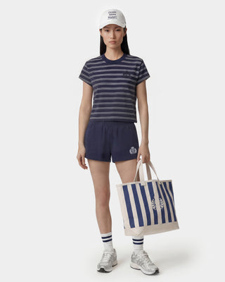 NY Crest T-Shirt - Light Navy Striped/Light Navy