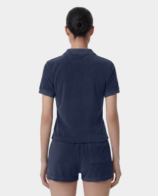 Signature Logo Terry Polo - Light Navy/White