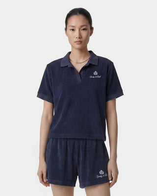 Signature Logo Terry Polo - Light Navy/White