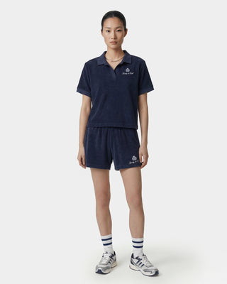 Signature Logo Terry Polo - Light Navy/White