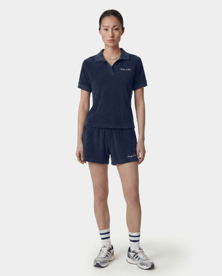 Signature Logo Terry Polo - Light Navy/White