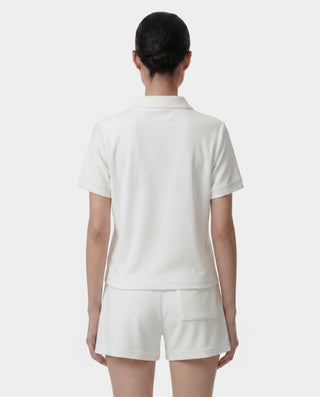 Signature Logo Terry Polo - White/Light Navy