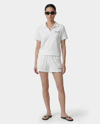 Signature Logo Terry Polo - White/Light Navy