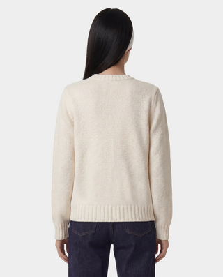 NY Crest Knitted Sweater - Ecru/Navy